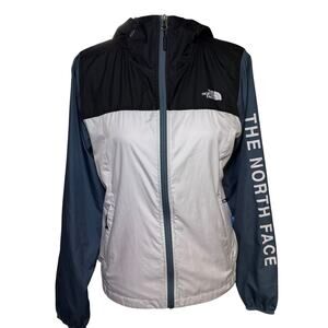 The North Face Women's Blue Black White Zip Up Windbreaker Size Medium